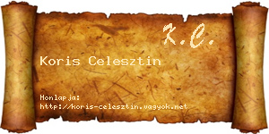 Koris Celesztin névjegykártya